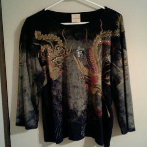 Mona Lisa three-quarter sleeve knit sweater